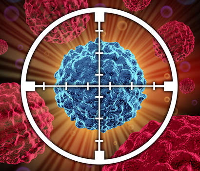 Cancer cell beneath target
